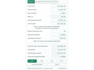 carro com contrato de financiamento e calendario