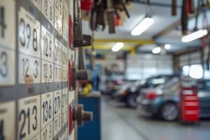 carro parado com chave e calendario ao lado