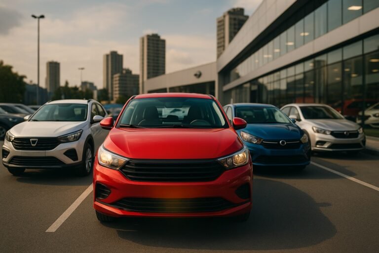 Qual o Carro Novo Mais Barato no Brasil e Como Escolher o Ideal 5 carros populares coloridos em concessionaria brasileira