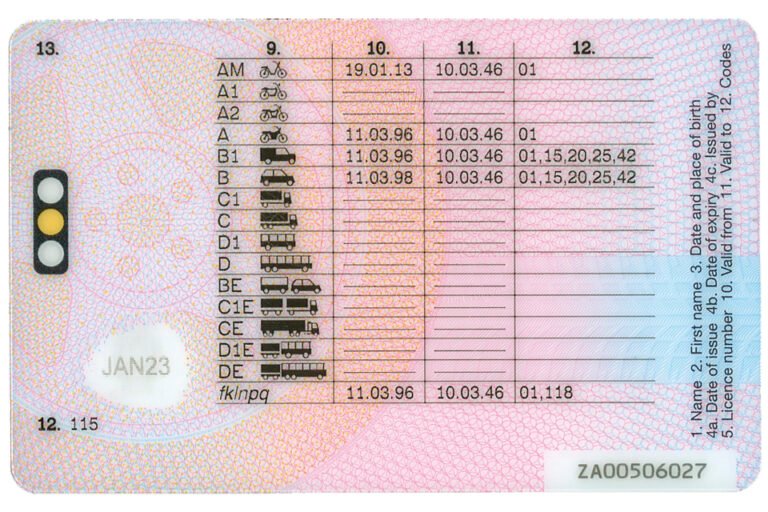 carteira de motorista e veiculo grande lado a lado