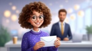 empregado feliz com carteira de trabalho aberta