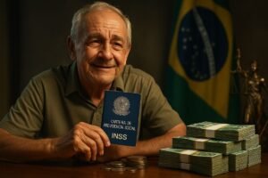 imagem de aposentado recebendo atendimento no inss