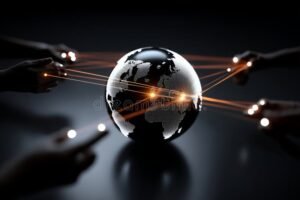 maos diversas unidas em circulo luminoso