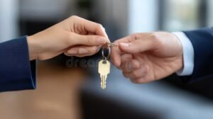 maos trocando chaves de carro brilhante