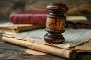 martelo judicial sobre documentos legais antigos