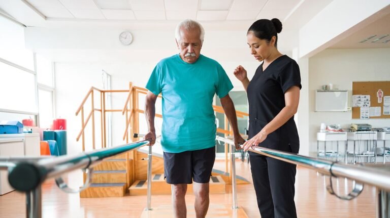 Posso Ser Demitido Durante a Fisioterapia no Trabalho 3 pessoa fazendo fisioterapia com terapeuta no trabalho