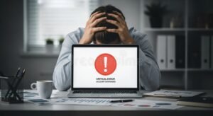 pessoa frustrada olhando extrato bancario digital