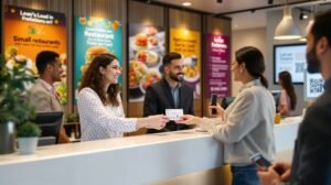 pessoa segurando cartao de ticket alimentacao