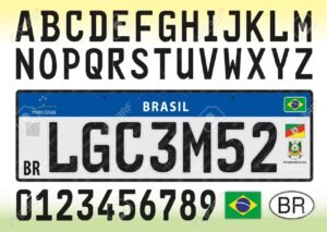 placas mercosul de veiculos brasileiros coloridas