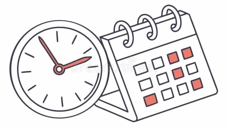 relogio com calendario e documentos legais