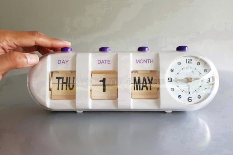 relogio com calendarios e maos contando meses