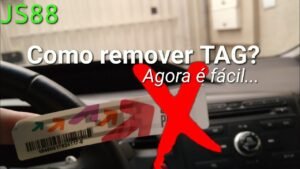 tag sem parar sendo removida do carro